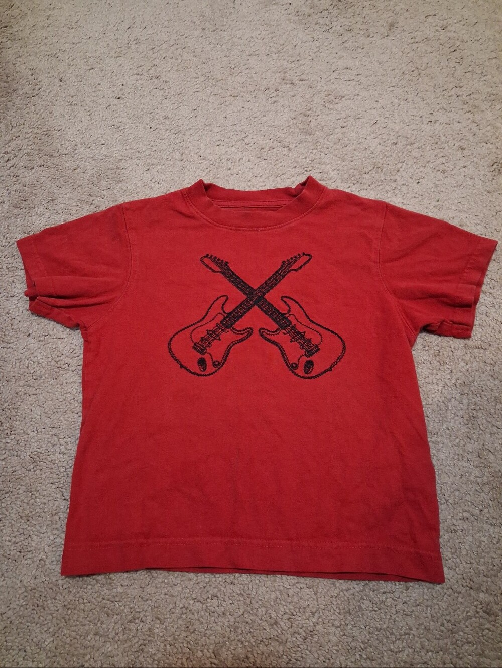 Kids Gymboree Red Guitar Graphic Tee Size Small